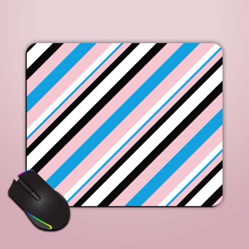 Pink Diagonal Striped Mouse Pad Zapvi