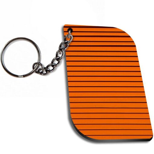 Orange Strips Curverectangle Keychain Zapvi