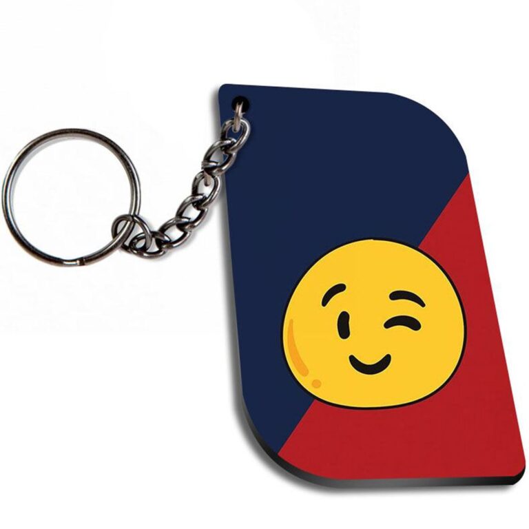 Smiley Emoji Curverectangle Keychain Zapvi