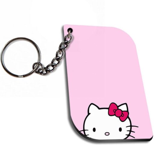 Cute Kitty Curverectangle Keychain Zapvi