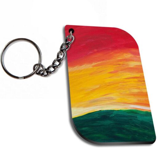 Colorful Sky Curverectangle Keychain Zapvi