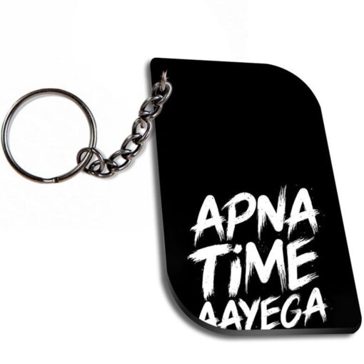 Apna Time Aayega Curverectangle Keychain Zapvi