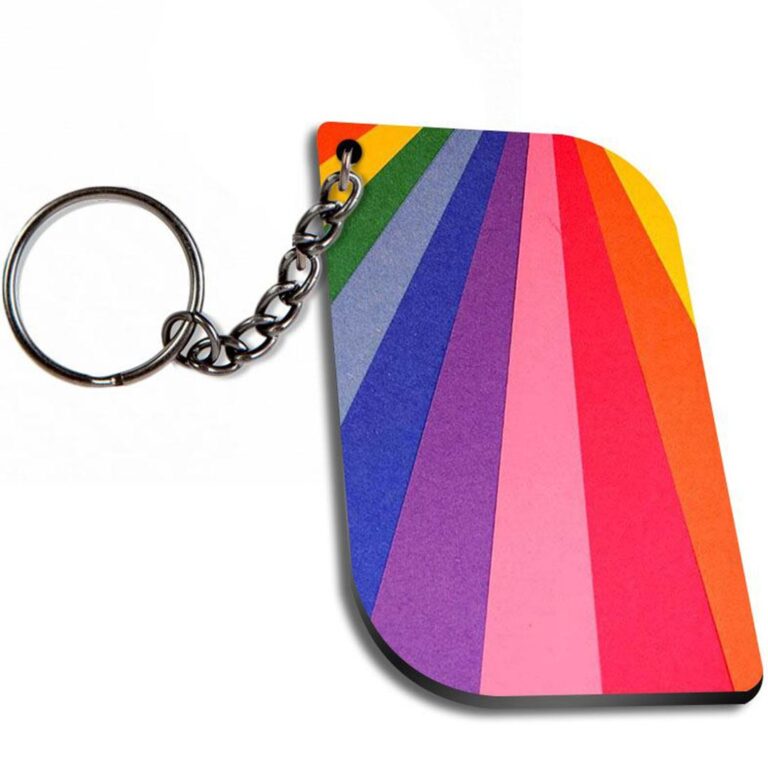 Rainbow Wallpaper Curverectangle Keychain Zapvi