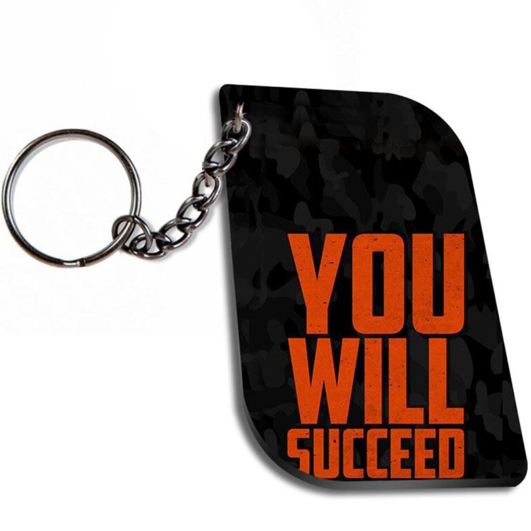 You Will Succeed Curverectangle Keychain Zapvi
