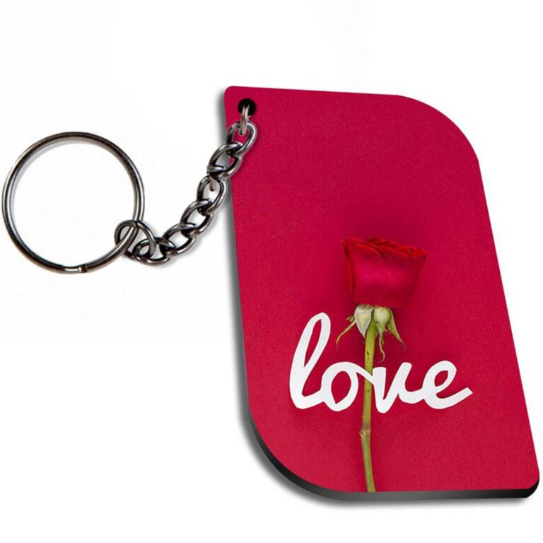 Amazing Love Art With Rose Curverectangle Keychain Zapvi