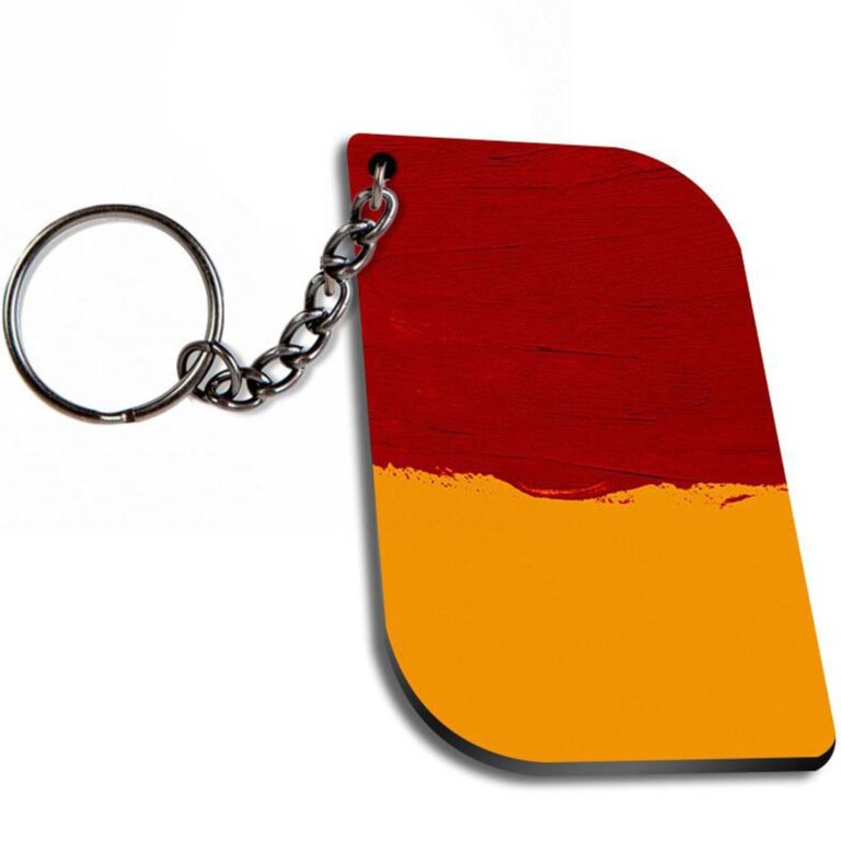 Red And Orange Wallart Curverectangle Keychain Zapvi
