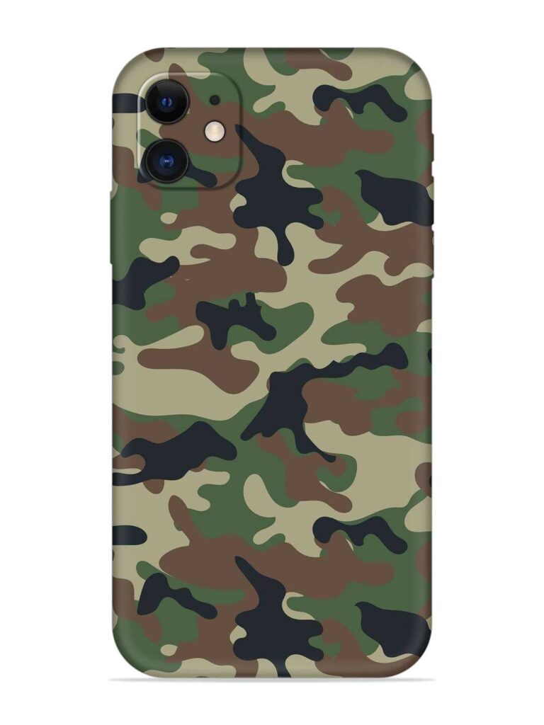 Army Military Camouflage Dark Green Soft Silicone Case for Apple Iphone 11 Zapvi