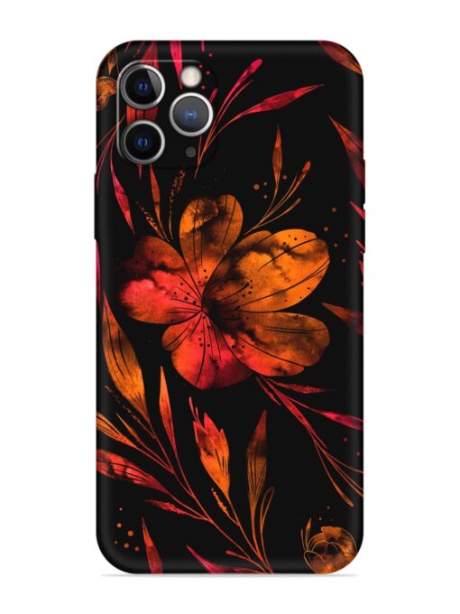 Red Flower Painting Soft Silicone Case for Apple Iphone 11 Pro Zapvi