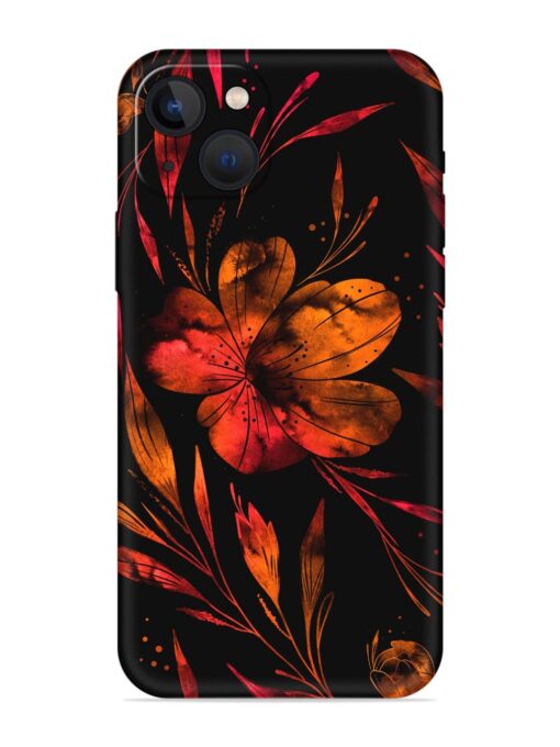Red Flower Painting Soft Silicone Case for Apple Iphone 13 Zapvi