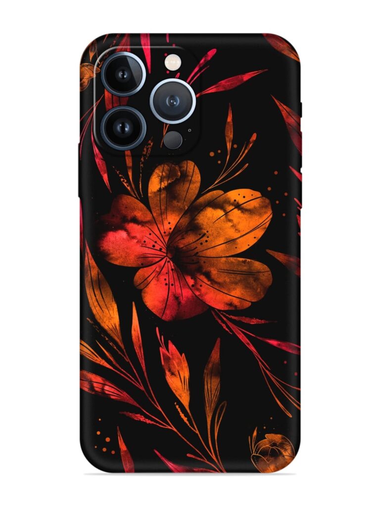 Red Flower Painting Soft Silicone Case for Apple Iphone 13 Pro Zapvi