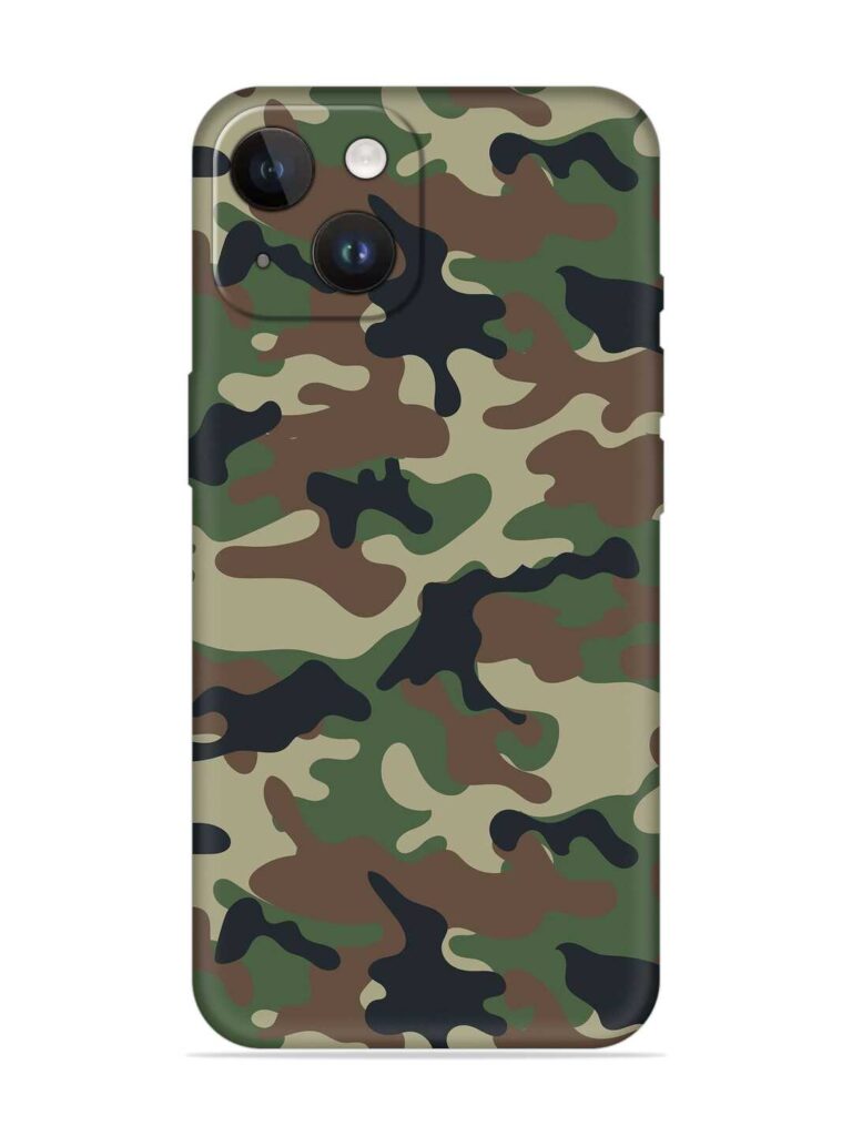 Army Military Camouflage Dark Green Soft Silicone Case for Apple Iphone 14 Zapvi