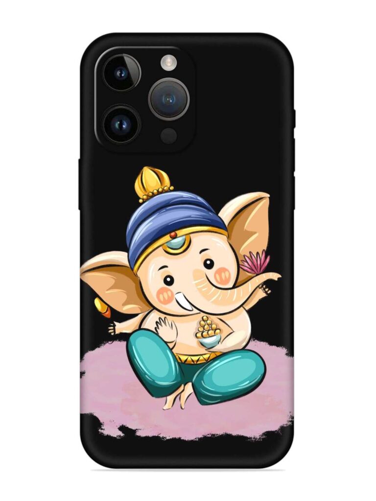 Bal Ganesh Vector Art Soft Silicone Case for Apple iPhone 14 Pro Zapvi