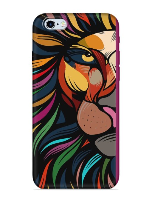Trippy Lion Art Soft Silicone Case for Apple Iphone 6 Zapvi