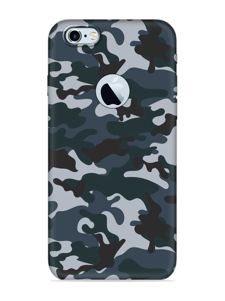 Dark Blue Army Military Art Soft Silicone Case for Apple iPhone 6 (Logo Cut) Zapvi
