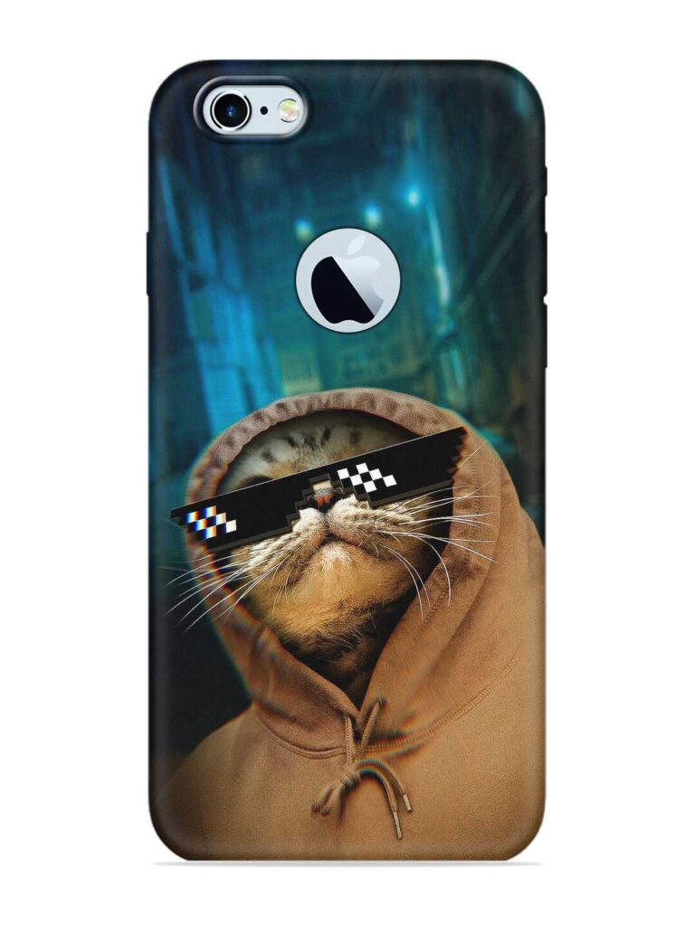 Thug Life Cat Soft Silicone Case for Apple iPhone 6 (Logo Cut) Zapvi