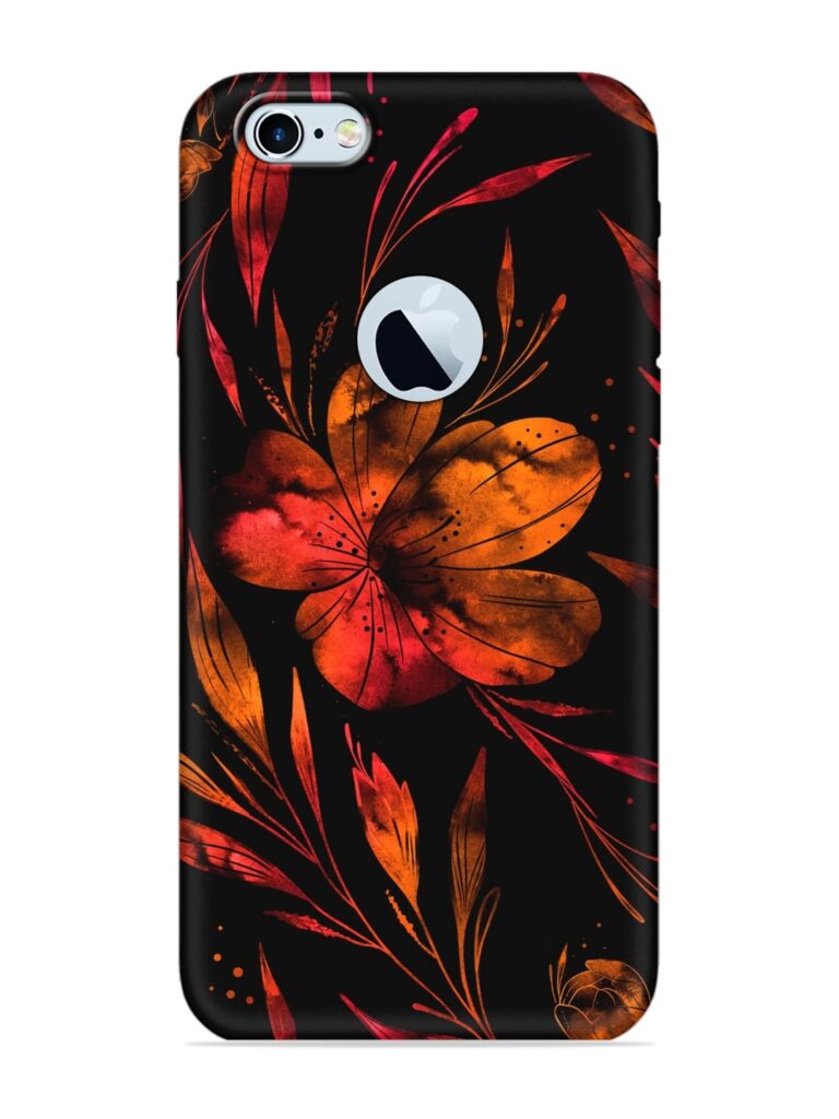 Red Flower Painting Soft Silicone Case for Apple iPhone 6 (Logo Cut) Zapvi
