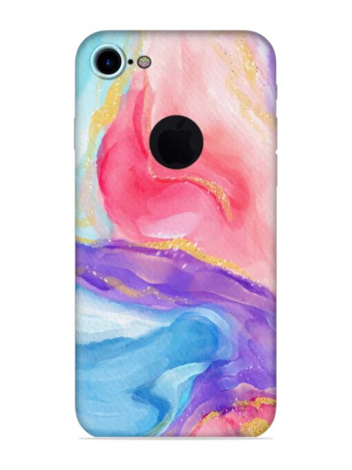 Watercolor Gradient Soft Silicone Case for Apple iPhone 7 (Logo Cut) Zapvi