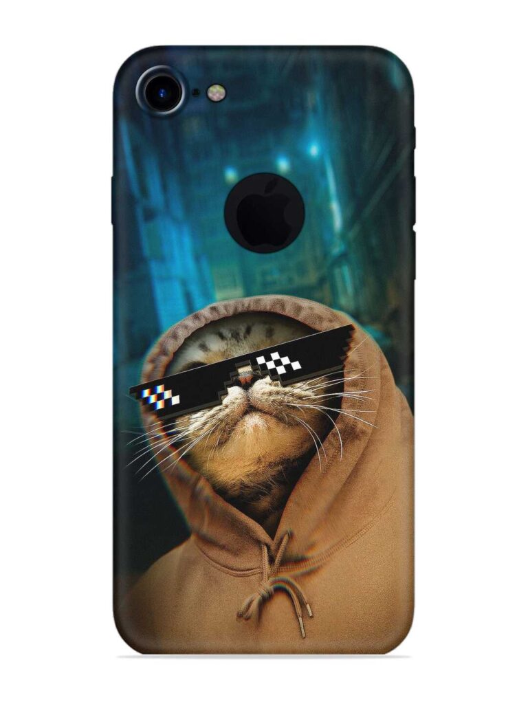Thug Life Cat Soft Silicone Case for Apple iPhone 7 (Logo Cut) Zapvi