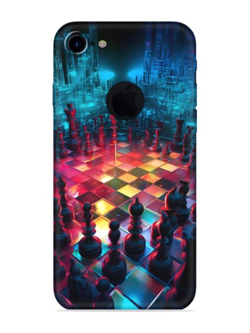 Chess Table Soft Silicone Case for Apple iPhone 7 (Logo Cut) Zapvi