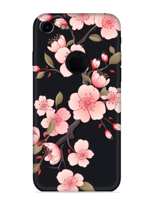 Cherry Blossom Soft Silicone Case for Apple iPhone 7 (Logo Cut) Zapvi