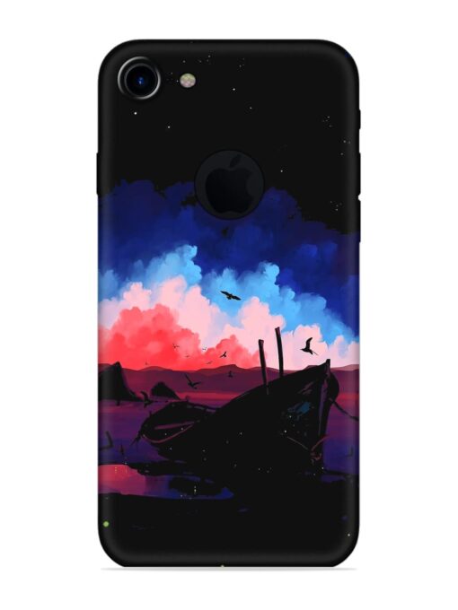Night Sky Soft Silicone Case for Apple iPhone 7 (Logo Cut) Zapvi