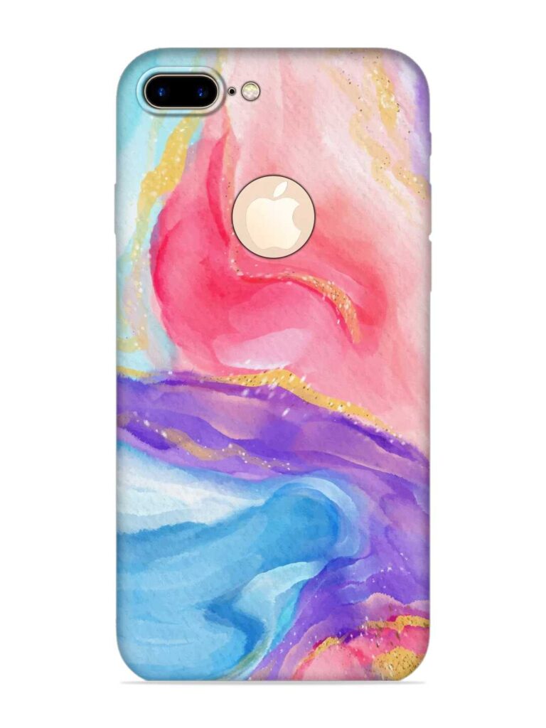 Watercolor Gradient Soft Silicone Case for Apple iPhone 7 Plus (Logo Cut) Zapvi