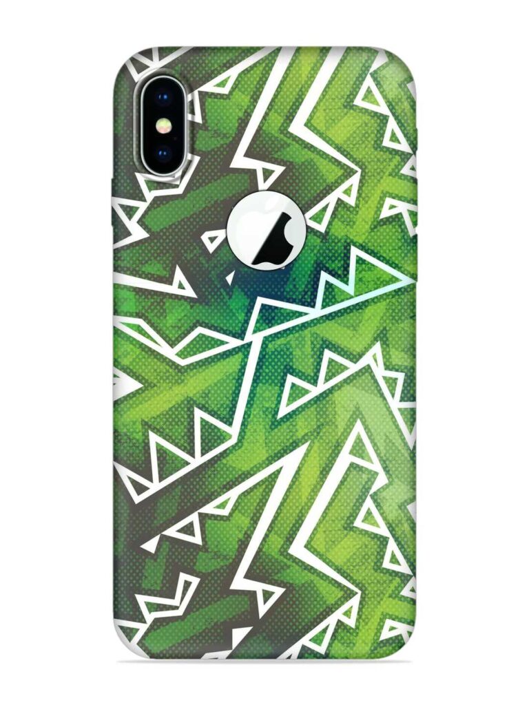 Green Graffiti Seamless Soft Silicone Case for Apple iPhone X (Logo Cut) Zapvi