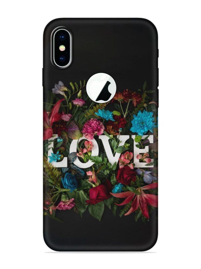Lover Flower Art Soft Silicone Case for Apple iPhone X (Logo Cut) Zapvi