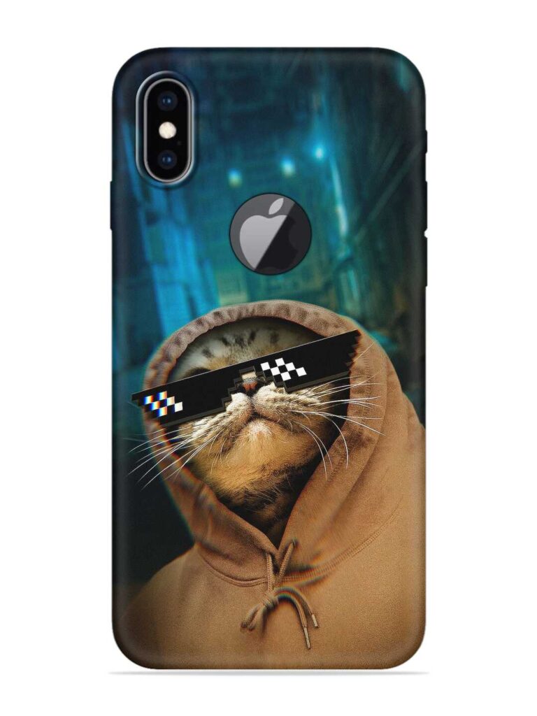 Thug Life Cat Soft Silicone Case for Apple Iphone XS Max (Logo Cut) Zapvi
