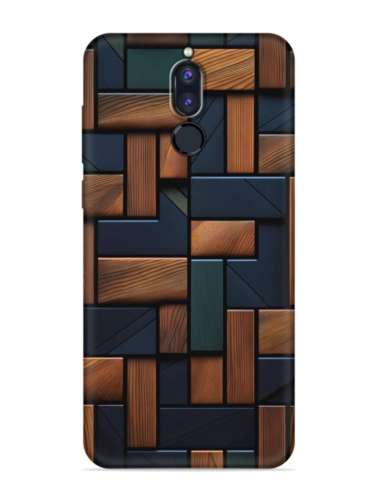 Wooden Background Cubes Soft Silicone Case for Honor 9i Zapvi