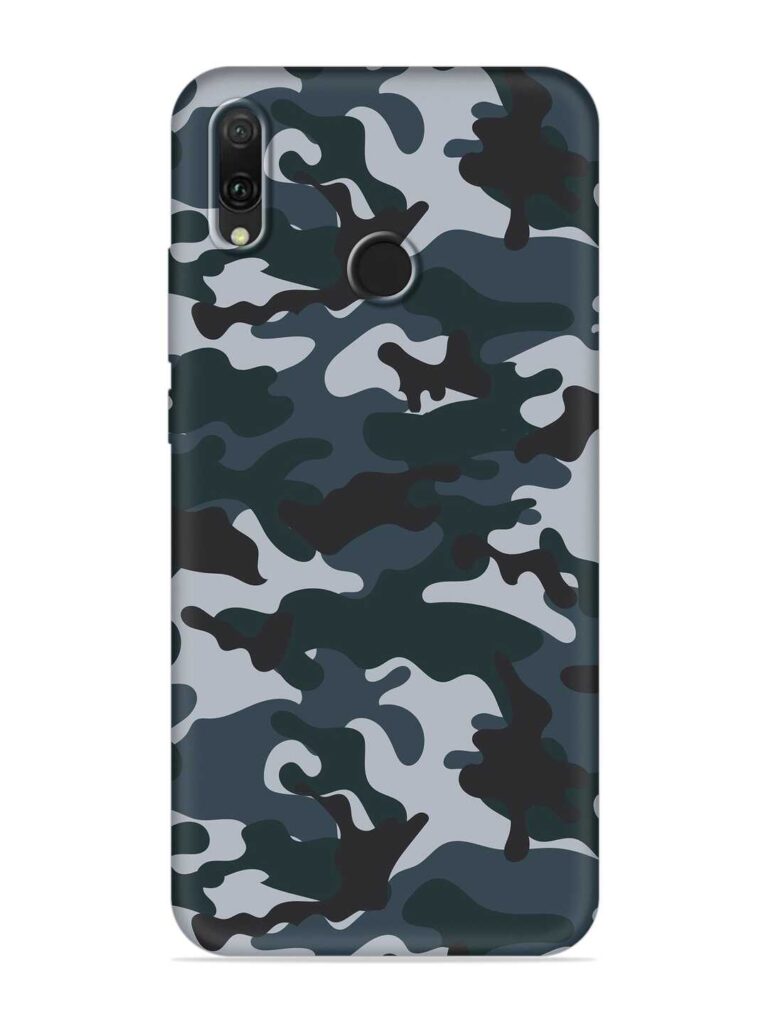 Dark Blue Army Military Art Soft Silicone Case for Honor Y9 (2019) Zapvi