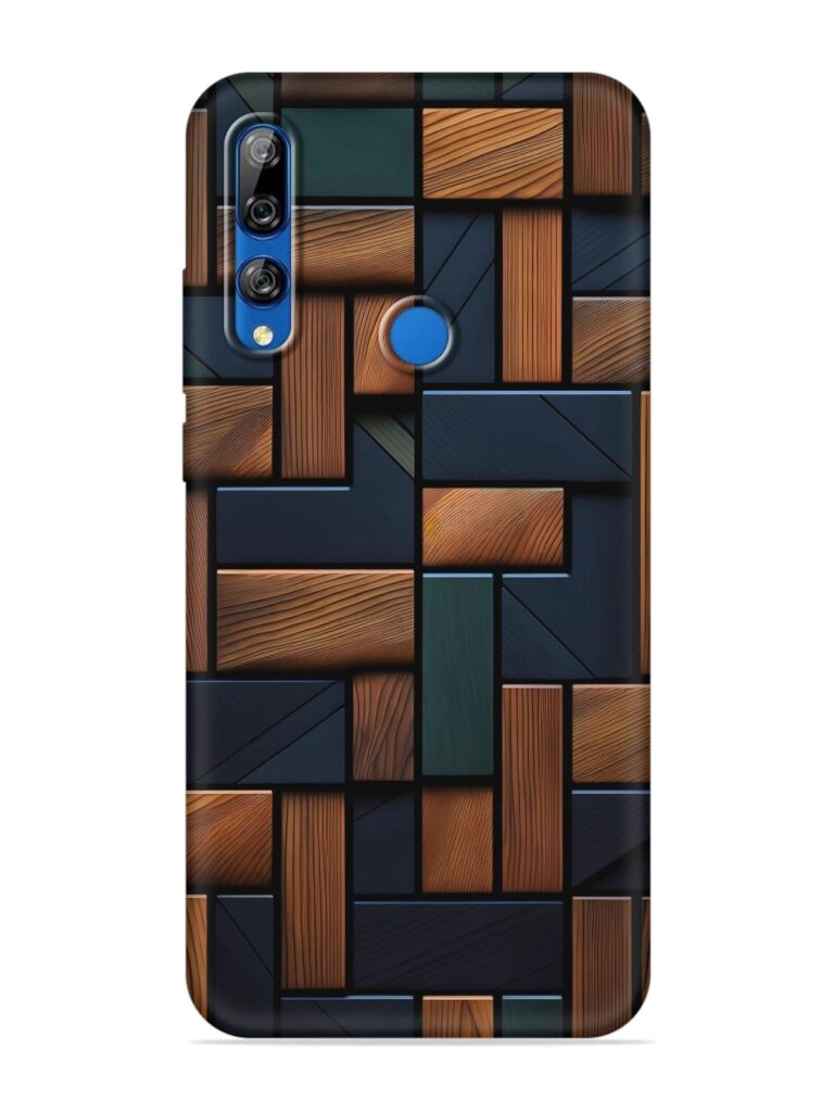 Wooden Background Cubes Soft Silicone Case for Honor Y9 Prime Zapvi