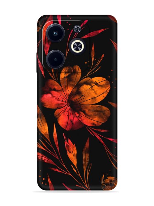 Red Flower Painting Soft Silicone Case for Infinix Hot 40I Zapvi