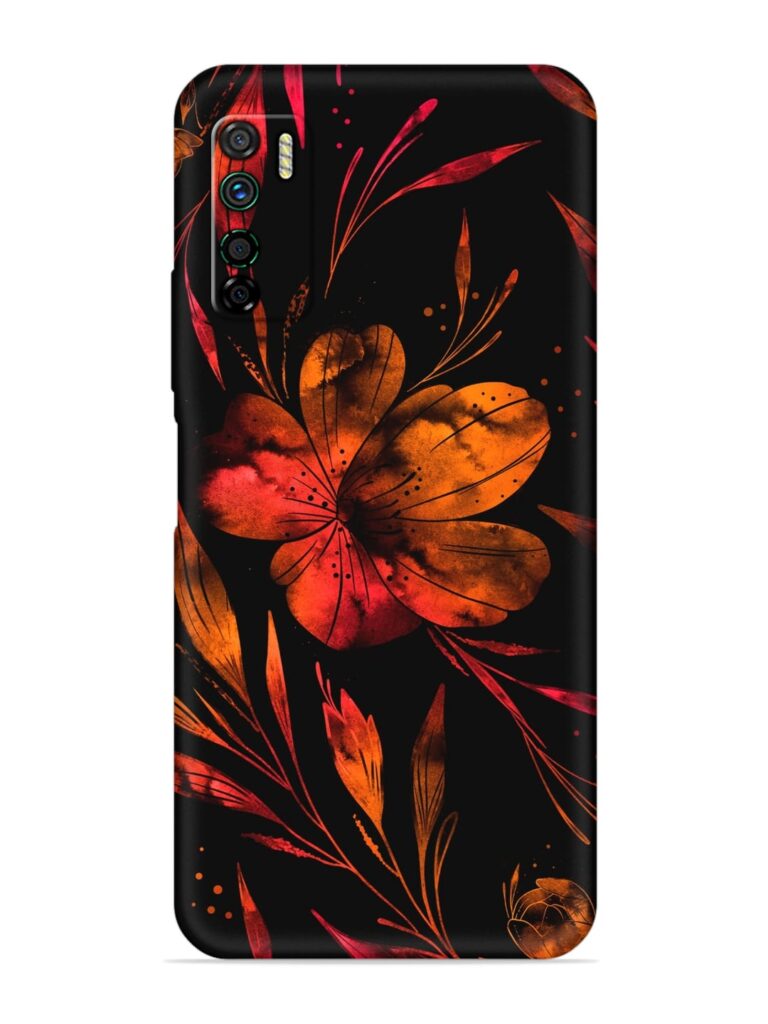 Red Flower Painting Soft Silicone Case for Infinix Note 7 Lite Zapvi