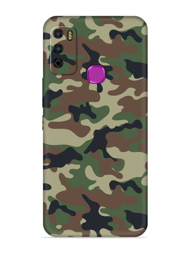 Army Military Camouflage Dark Green Soft Silicone Case for Infinix Smart 4 Plus Zapvi