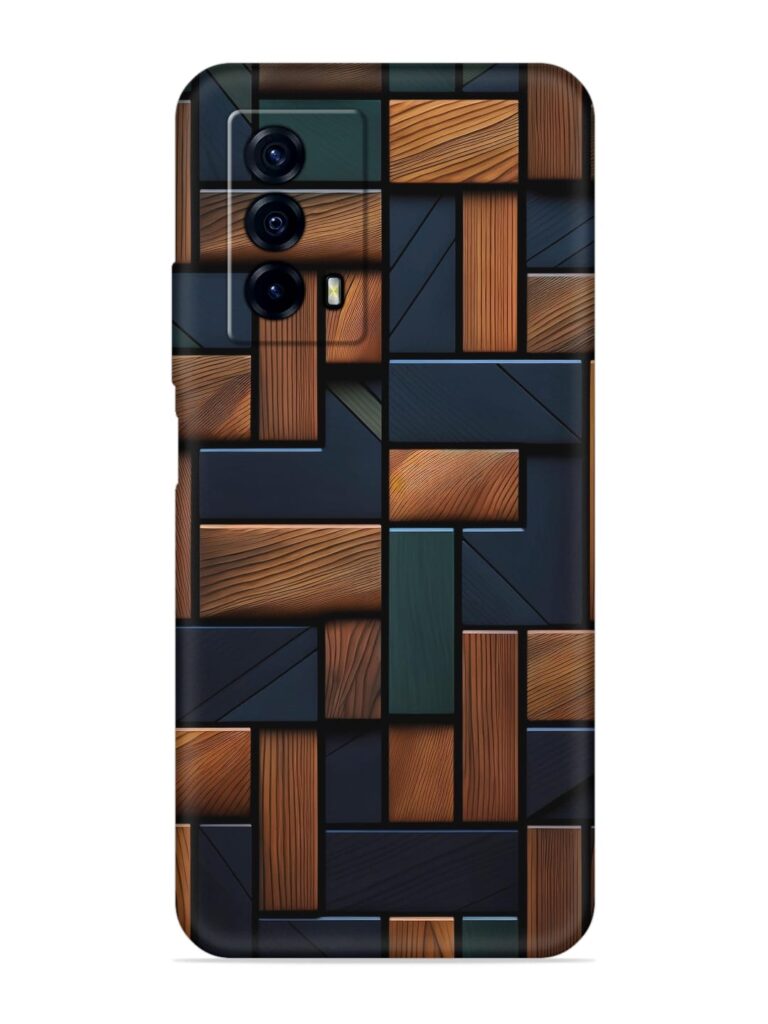Wooden Background Cubes Soft Silicone Case for iQOO Z5 (5G) Zapvi