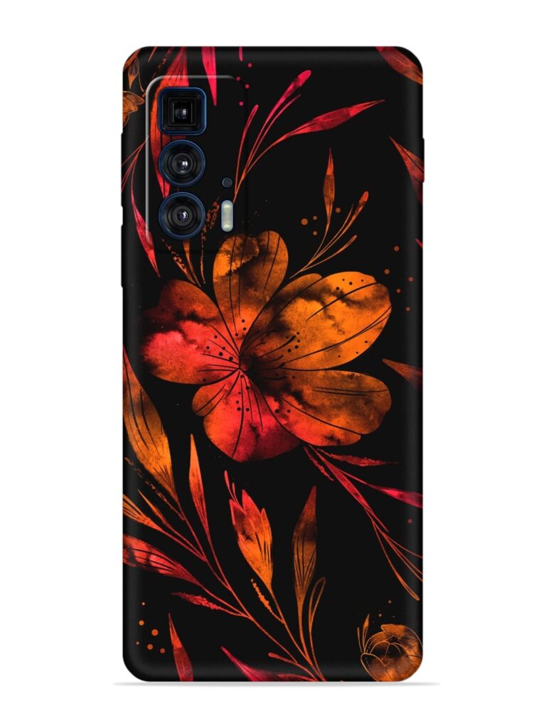 Red Flower Painting Soft Silicone Case for Motorola Edge 20 Pro Zapvi