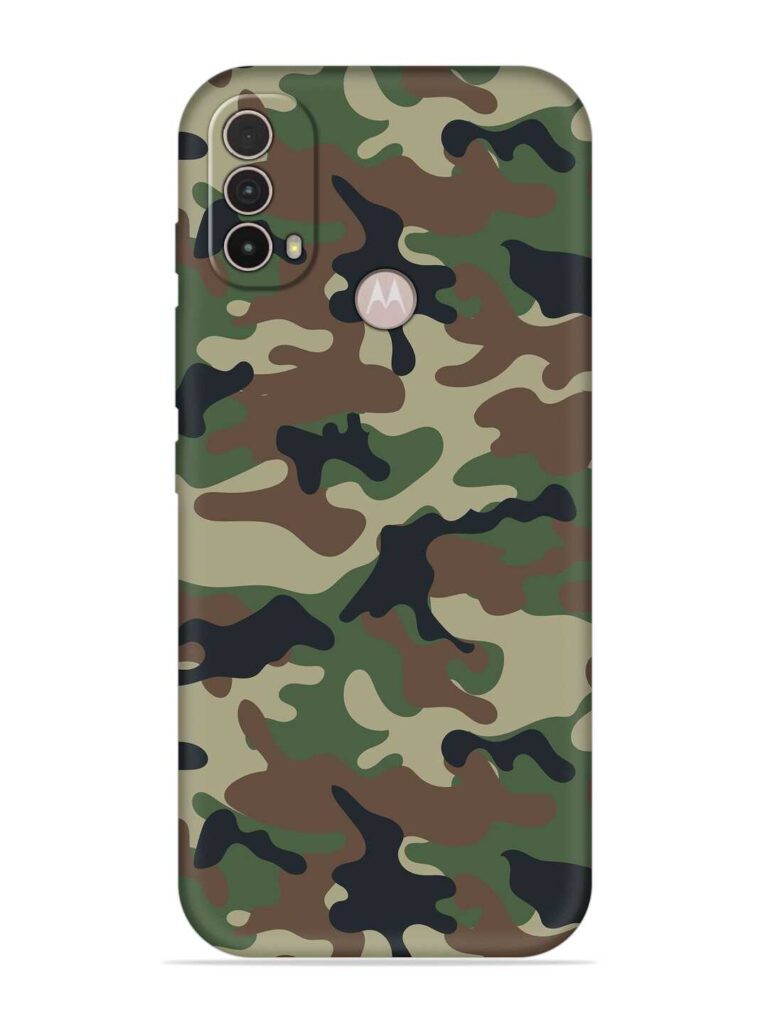 Army Military Camouflage Dark Green Soft Silicone Case for Motorola Moto E40 Zapvi