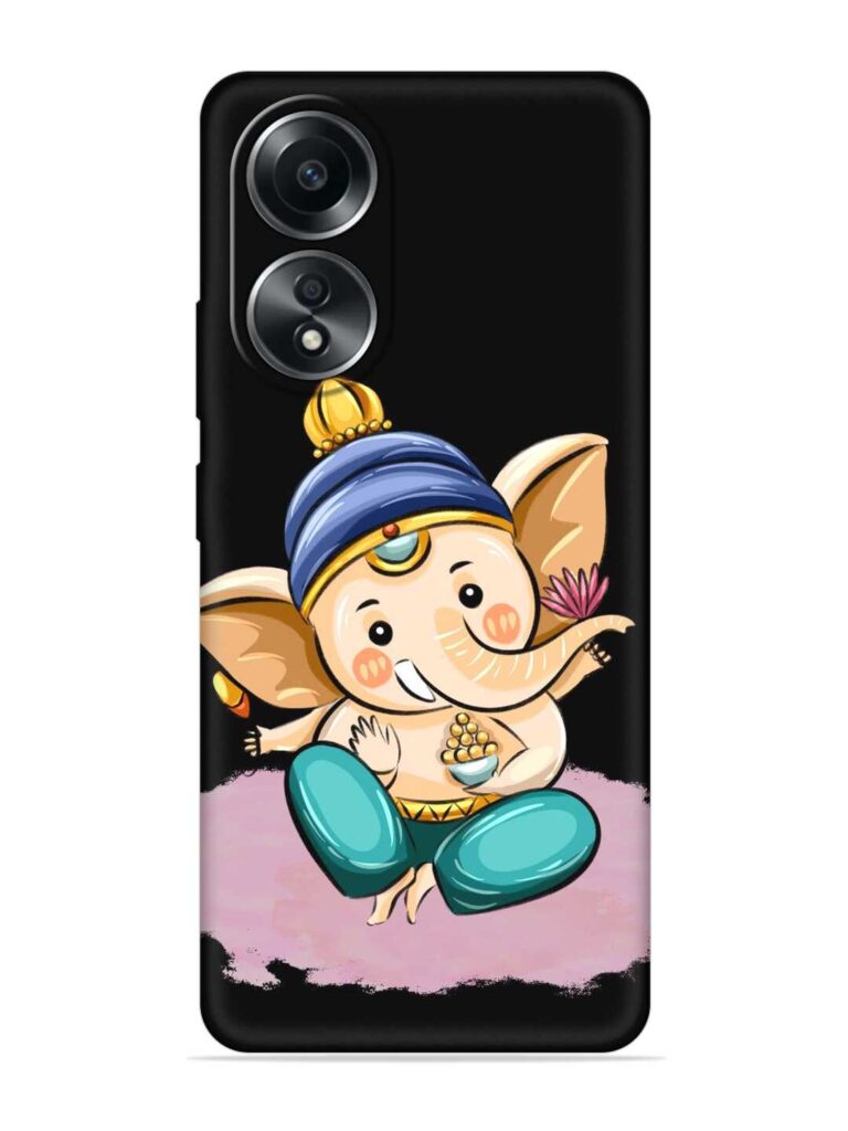 Bal Ganesh Vector Art Soft Silicone Case for Oppo A38 Zapvi