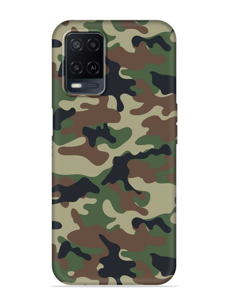 Army Military Camouflage Dark Green Soft Silicone Case for Oppo A54 Zapvi