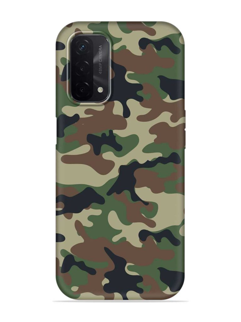 Army Military Camouflage Dark Green Soft Silicone Case for Oppo A74 (5G) Zapvi