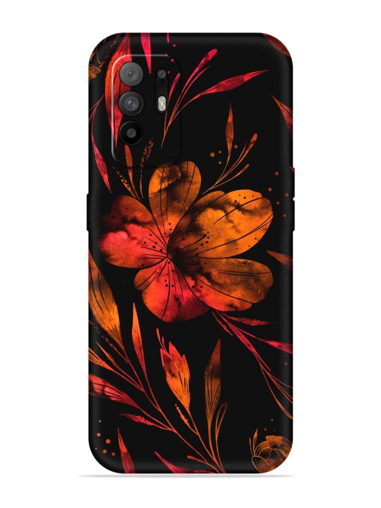 Red Flower Painting Soft Silicone Case for Oppo F19 Pro Plus Zapvi