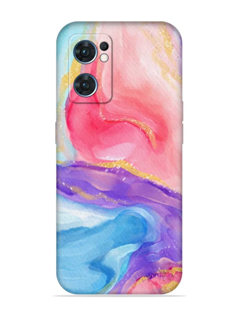 Watercolor Gradient Soft Silicone Case for Oppo Reno 7 (5G) Zapvi