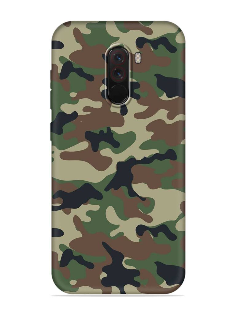 Army Military Camouflage Dark Green Soft Silicone Case for Poco F1 Zapvi