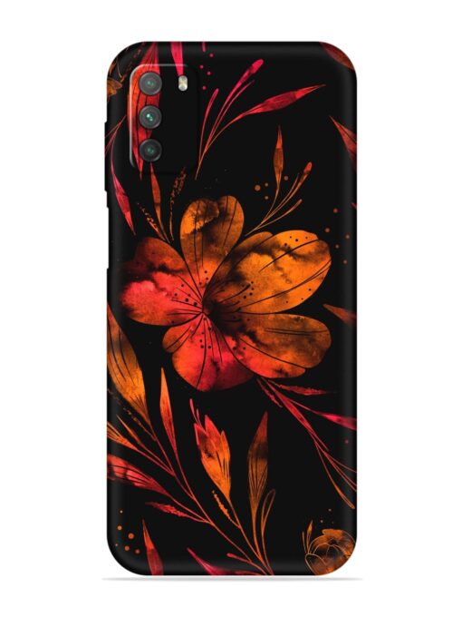 Red Flower Painting Soft Silicone Case for Poco M3 Zapvi