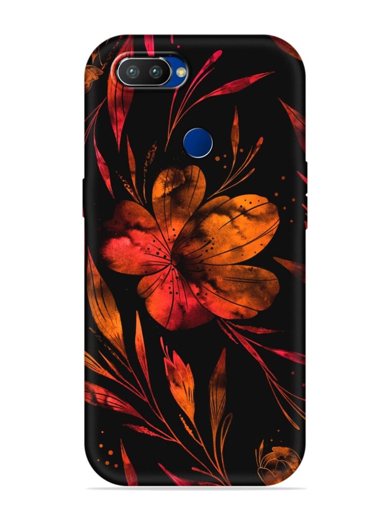 Red Flower Painting Soft Silicone Case for Realme 2 Pro Zapvi