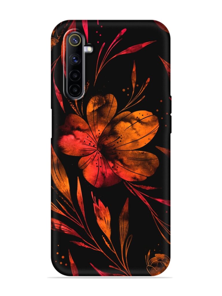 Red Flower Painting Soft Silicone Case for Realme 6 Zapvi