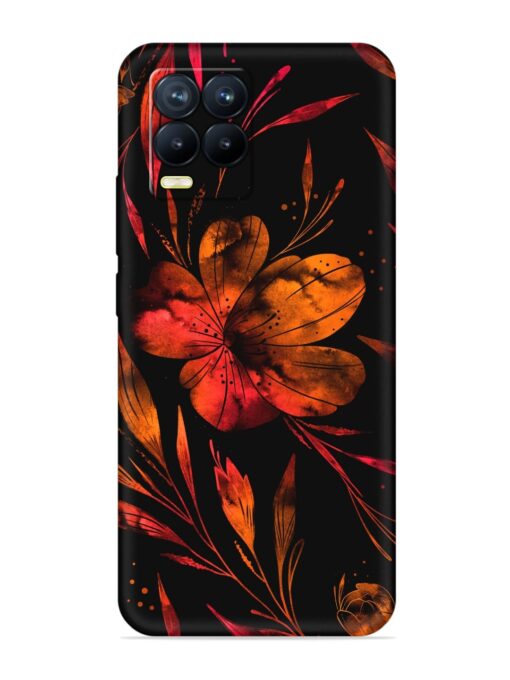 Red Flower Painting Soft Silicone Case for Realme 8 (4G) Zapvi