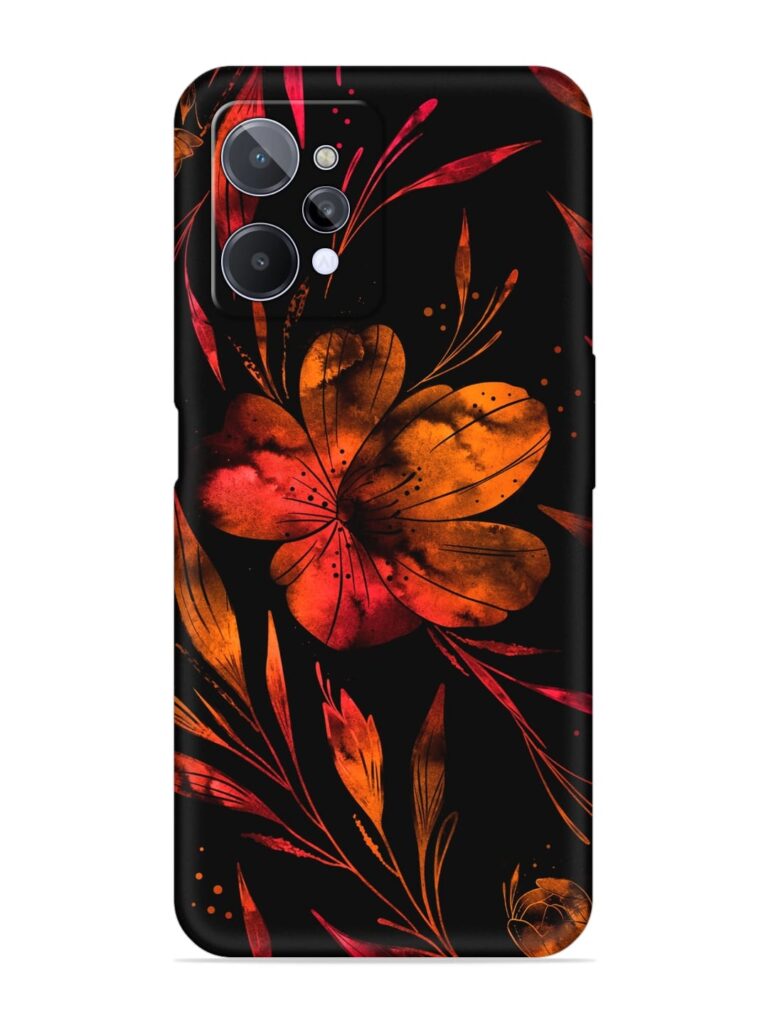 Red Flower Painting Soft Silicone Case for Realme C31 Zapvi