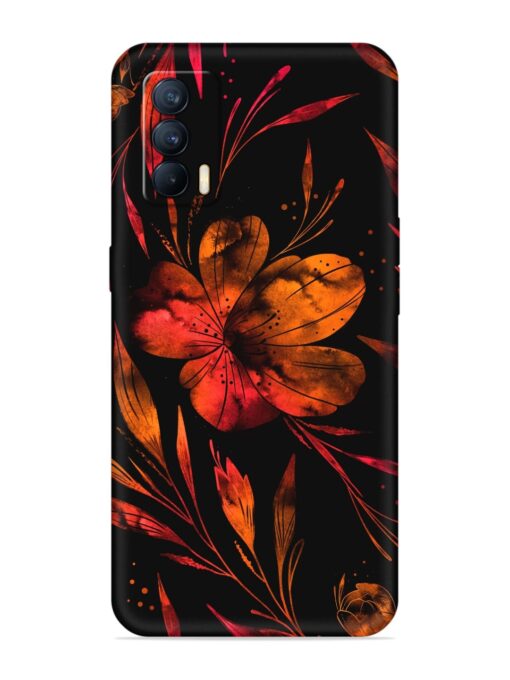 Red Flower Painting Soft Silicone Case for Realme X7 (5G) Zapvi